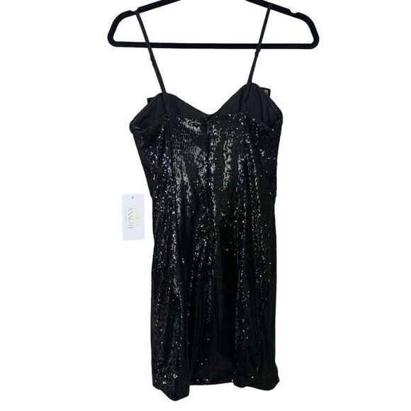 NEW Torn by Ronny Kobo Lindsay Sequin Bow Mini Dress Black Small - Picture 6 of 12